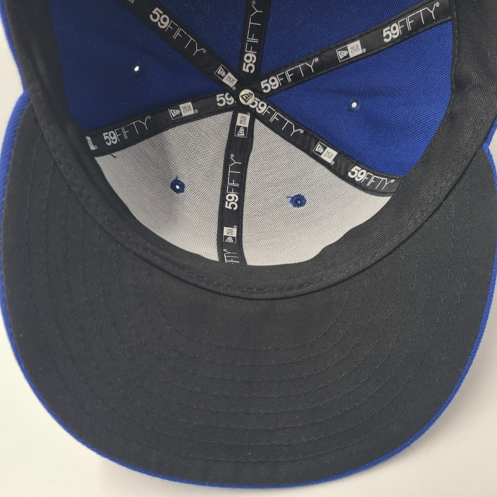 Chicago Cubs Hat Fitted 7 1/4 New Era 59Fifty Blue Red MLB Baseball Logo Men - Picture 10 of 11
